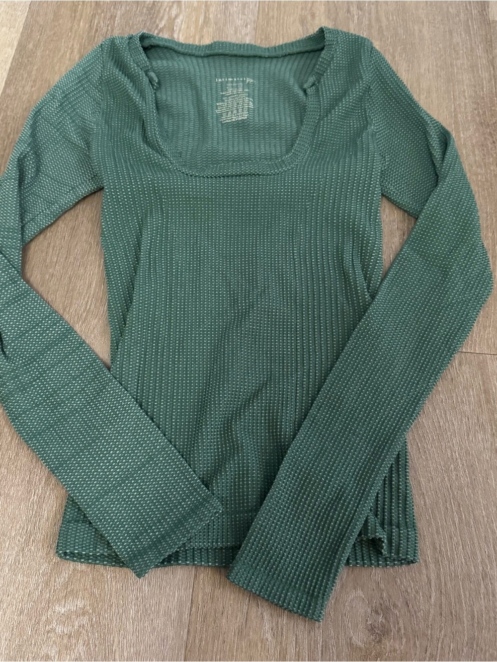 Intimately Free Free PeopleLong -Sleeve Ribbed Top Green